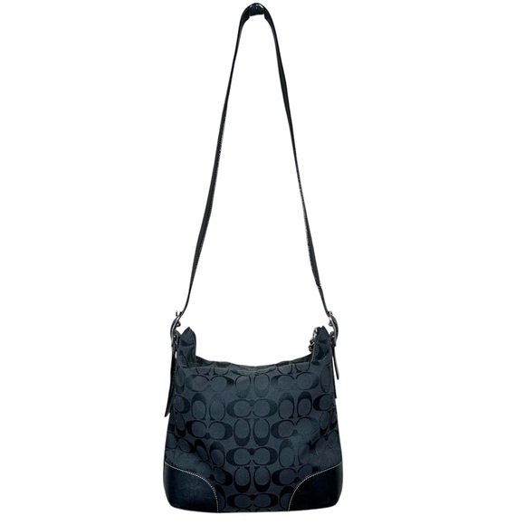 COACH Vintage Monogram Canvas Leather Trim Crossbody - Picture 3 of 14